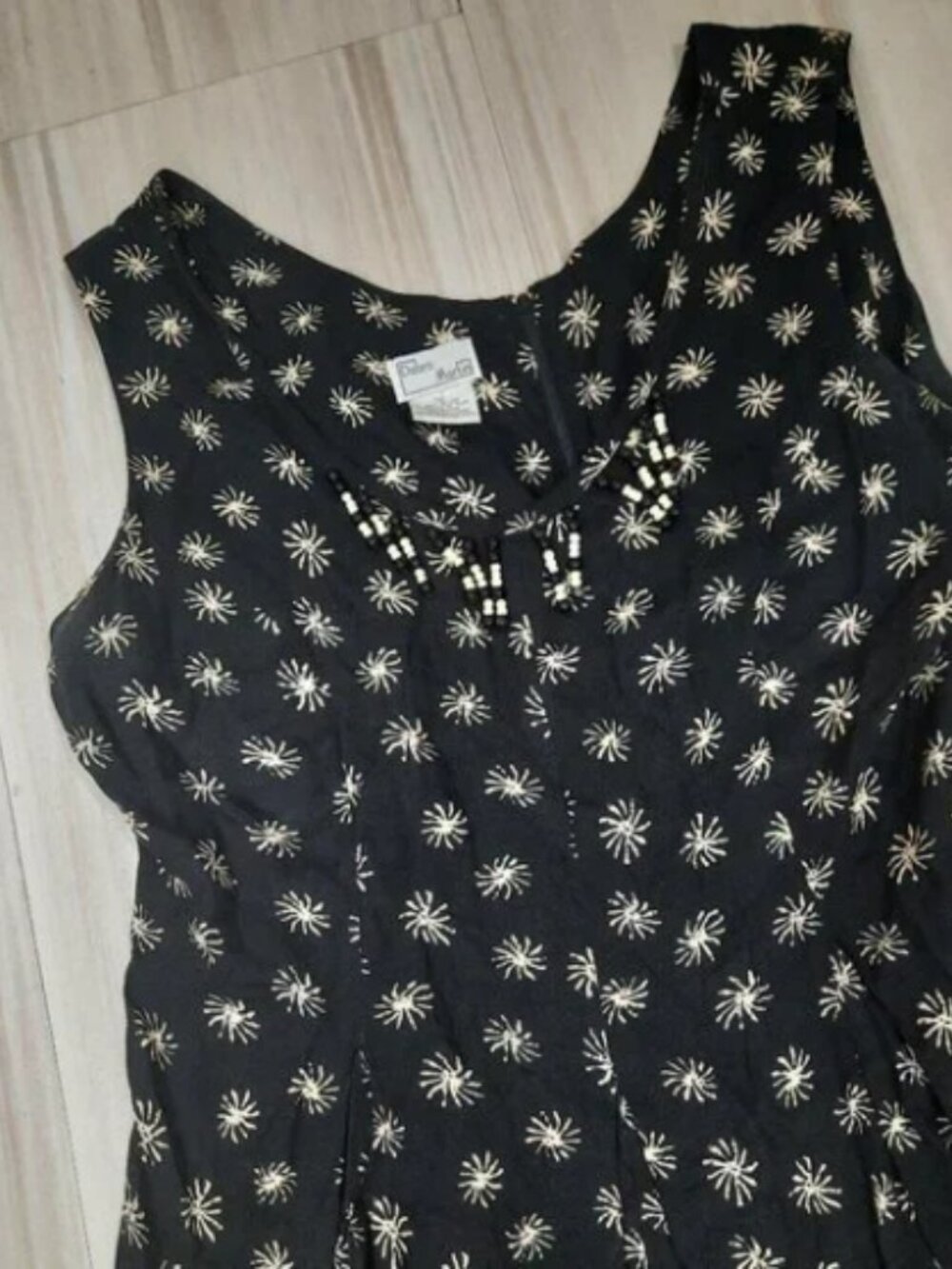 Vtg 90s beaded wide leg jumpsuit - Debra Martin brand - Picture 4 of 11
